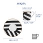 Mikasa Luxe Deco China Espresso Cups and Saucers with Geometric Stripe, Set of 2, 100ml