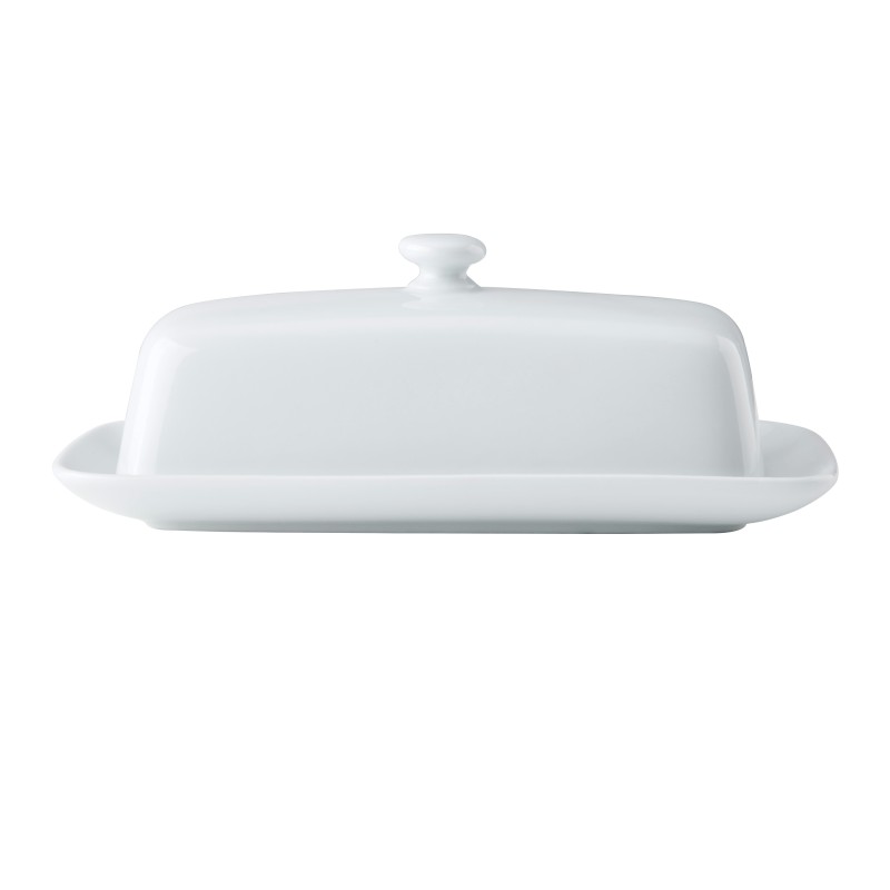 Mikasa Chalk Porcelain Butter Dish, 21cm, White