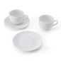 Mikasa Chalk Set of 2 Porcelain Tea Cups and Saucers, 220ml, White