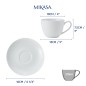 Mikasa Chalk Set of 2 Porcelain Cappuccino Cups and Saucers, 310ml, White