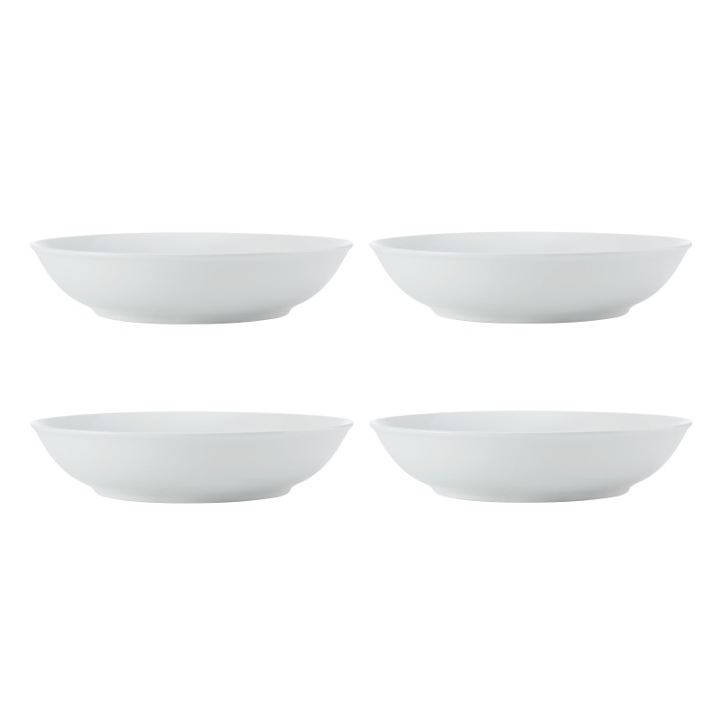 Mikasa Chalk 4-Piece Porcelain Pasta Bowl Set, 23cm, White