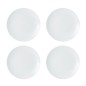 Mikasa Chalk 4-Piece Porcelain Dinner Plate Set, 27cm, White