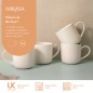 Mikasa Cranborne 4-Piece Stoneware Mug Set, 320ml, Cream