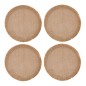 Mikasa 4-Piece Round Hessian Placemat Set, Natural, 38cm