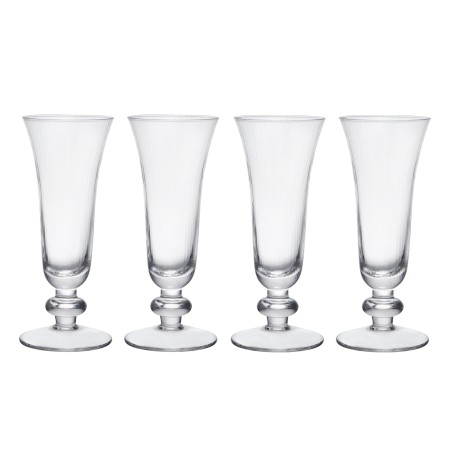 Mikasa Salerno 4-Piece Crystal Champagne Glass Set, 170ml