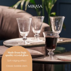 Mikasa Salerno 4-Piece Crystal Wine Glass Set, 260ml