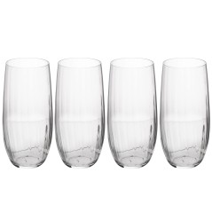 Mikasa Treviso 4-Piece Crystal Highball Glass Set, 400ml