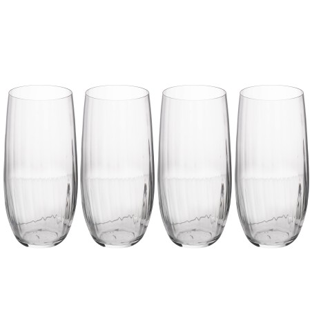 Mikasa Treviso 4-Piece Crystal Highball Glass Set, 400ml