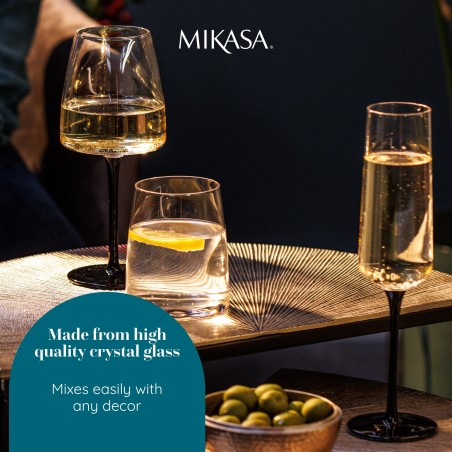 Mikasa Palermo 4-Piece Stemless Wine Glass Set, 350ml
