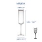 Mikasa Sorrento 4-Piece Crystal Flute Glass Set, 200ml