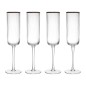 Mikasa Sorrento 4-Piece Crystal Flute Glass Set, 200ml