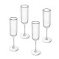 Mikasa Sorrento 4-Piece Crystal Flute Glass Set, 200ml