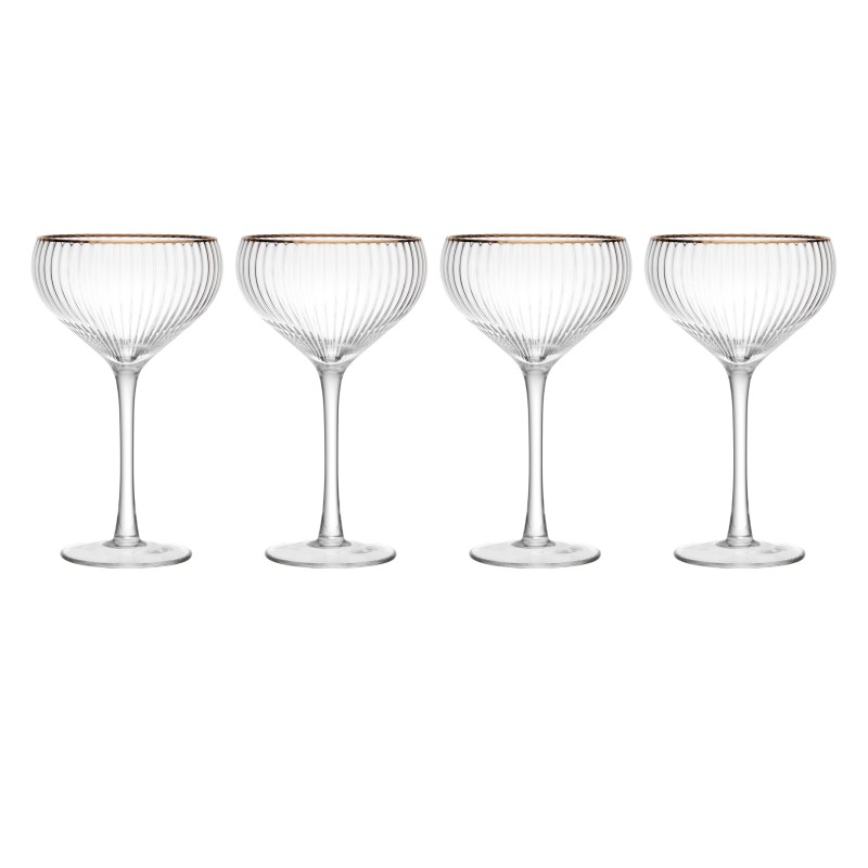 Mikasa Sorrento 4-Piece Crystal Coupe Glass Set, 350ml