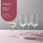 Mikasa Sorrento 4-Piece Crystal White Wine Glass Set, 400ml