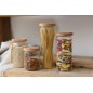 KitchenCraft Idilica Glass Storage Jar with Beechwood Lid, 1000ml