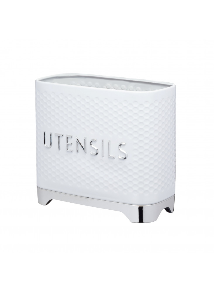 Lovello Textured Utensil Holder - Ice White