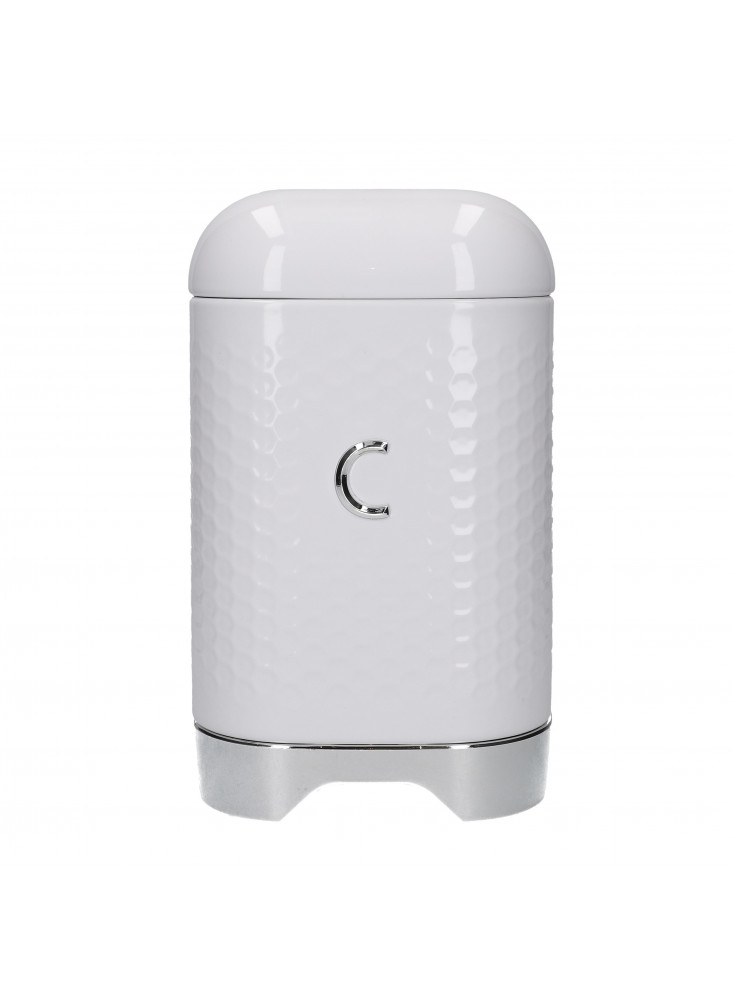 Lovello Textured Coffee Tin Canister - Ice White