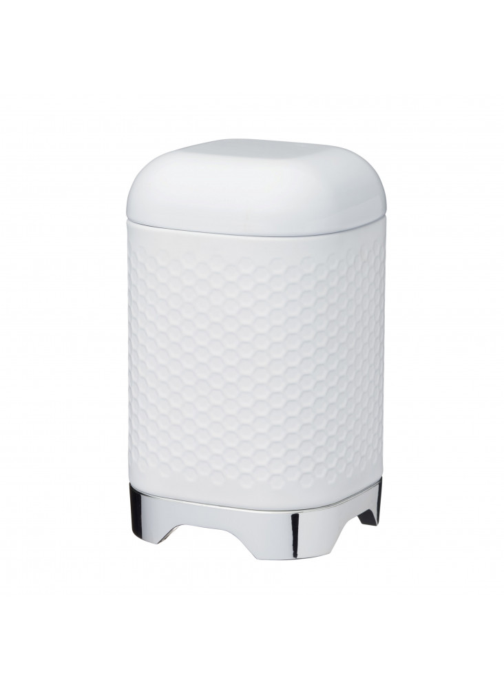 Lovello Textured Storage Tin Canister - Ice White