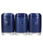 Lovello Textured Three Piece Tea, Coffee and Sugar Tin Canister Set - Midnight Navy