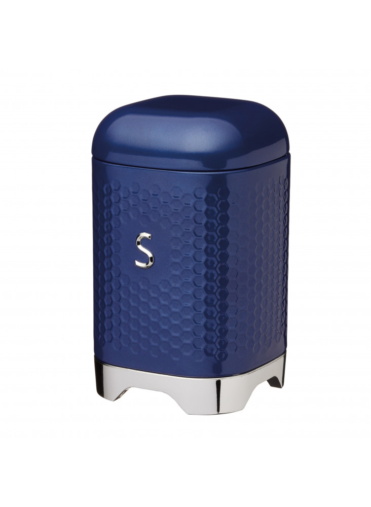 Lovello Textured Sugar Tin Canister - Midnight Navy