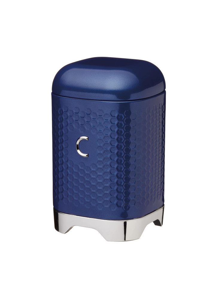 Lovello Textured Coffee Tin Canister - Midnight Navy