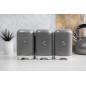 Lovello Textured Three Piece Tea, Coffee and Sugar Tin Canister Set - Shadow Grey