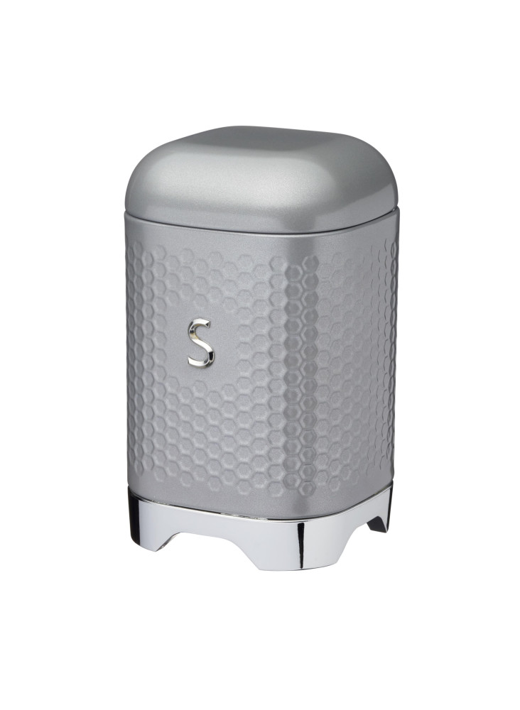 Lovello Textured Sugar Tin Canister - Shadow Grey