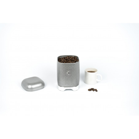 Lovello Textured Coffee Tin Canister - Shadow Grey