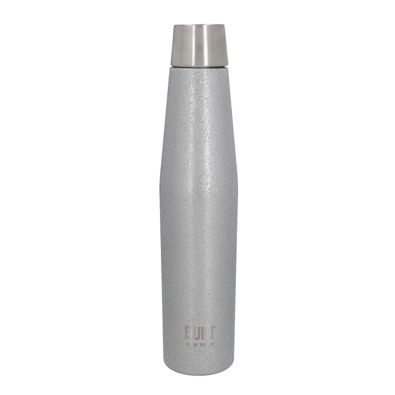 BUILT Apex 540ml Insulated Water Bottle - Silver Glitter