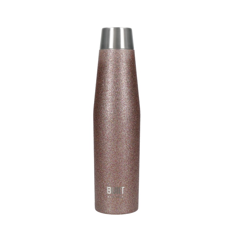 BUILT Apex 540ml Insulated Water Bottle - Rose Gold Glitter