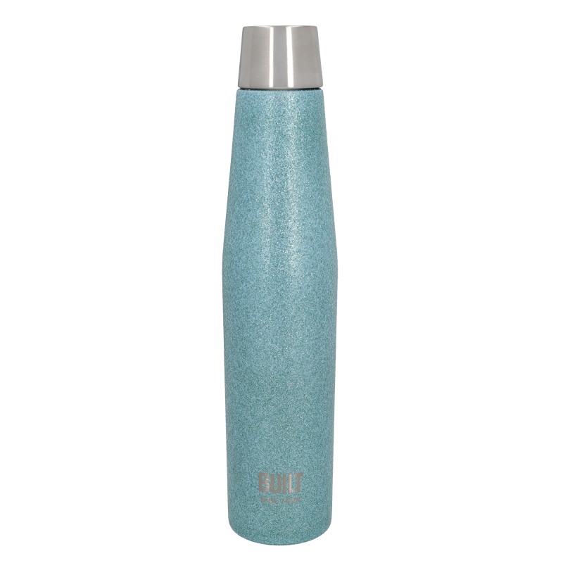 BUILT Apex 540ml Insulated Water Bottle - Aqua Glitter