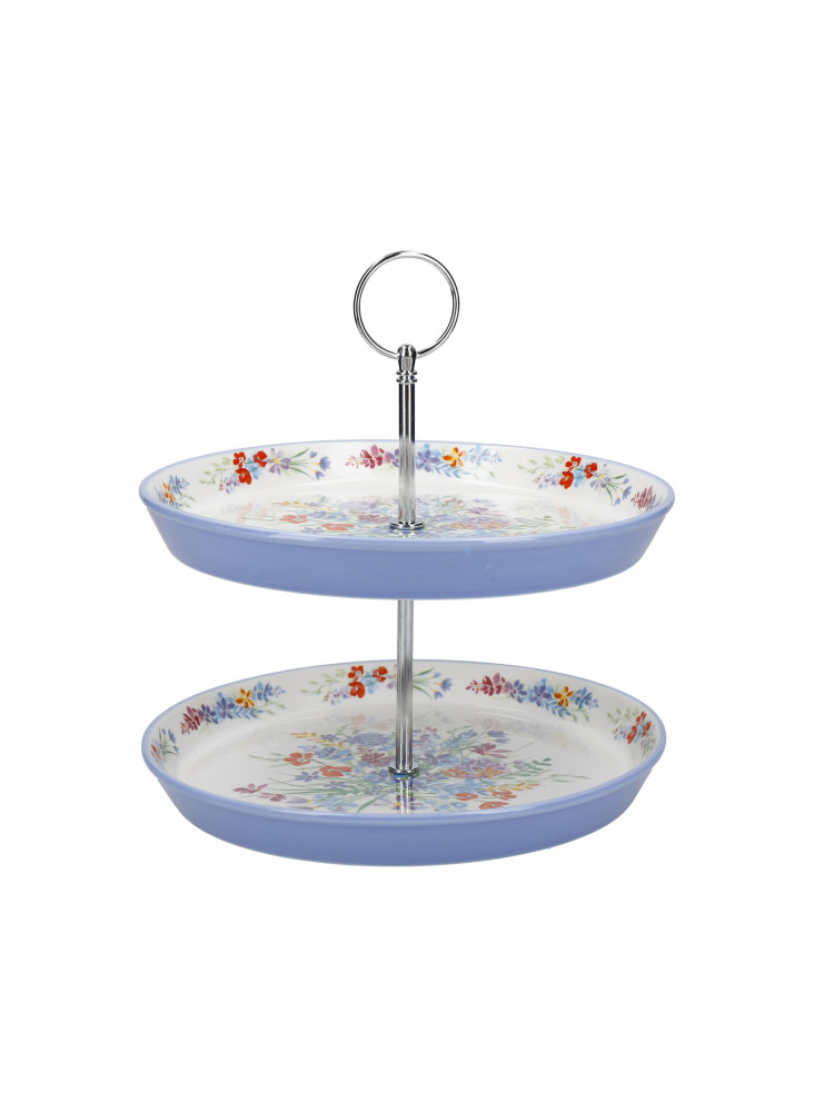 London Pottery Viscri Meadow Ceramic Two-Tier Cake Stand