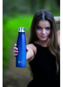 Built 500ml Double Walled Stainless Steel Water Bottle Black and Blue Ombre