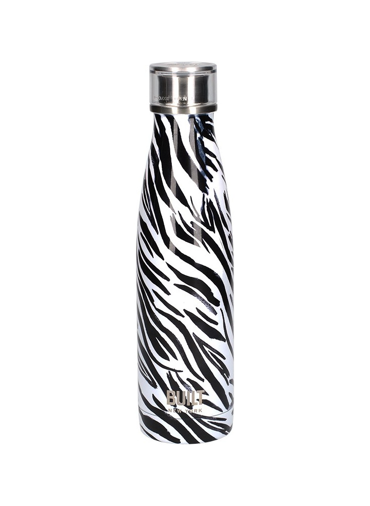 Built 500ml Double Walled Stainless Steel Water Bottle Zebra