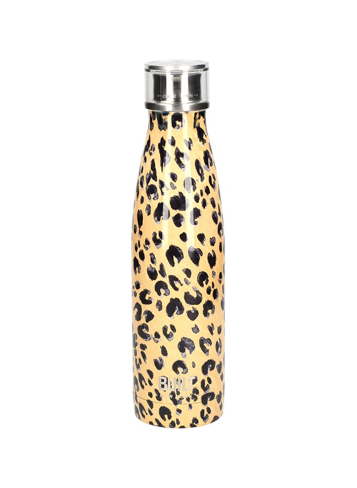 Built 500ml Double Walled Stainless Steel Water Bottle Leopard