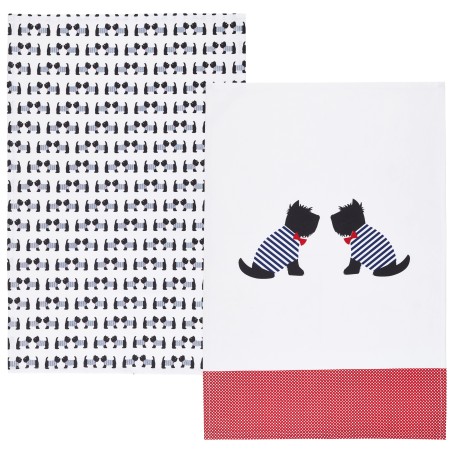 KitchenCraft Set of 2 Westie Tea Towels