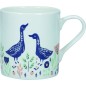 KitchenCraft Fine Bone China Woodcut Goose 330ml Can Mug