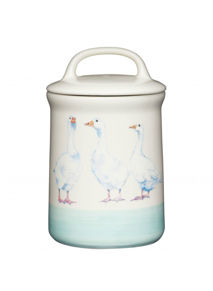 Apple Farm Geese Sugar Canister in Stoneware