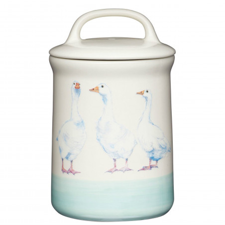 Apple Farm Geese Sugar Canister in Stoneware