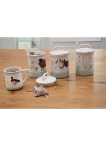 Apple Farm Sheep Coffee Canister Stoneware