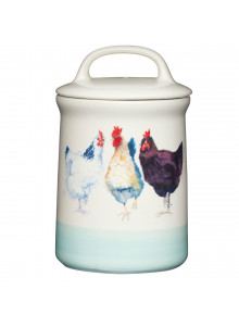 Apple Farm Hen Tea Canister Stoneware