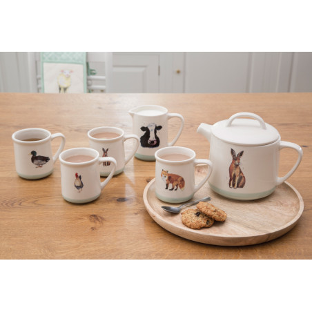 Apple Farm Stoneware - Set of 4 Assorted Mugs