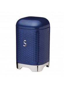 Lovello Textured Sugar Tin Canister - Midnight Navy