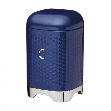 Lovello Textured Coffee Tin Canister - Midnight Navy