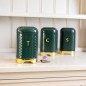 Lovello Hunter Green Textured 3-Piece Tea Coffee Sugar Canister Set