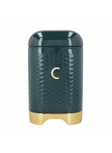 Lovello Hunter Green Textured Coffee Canister