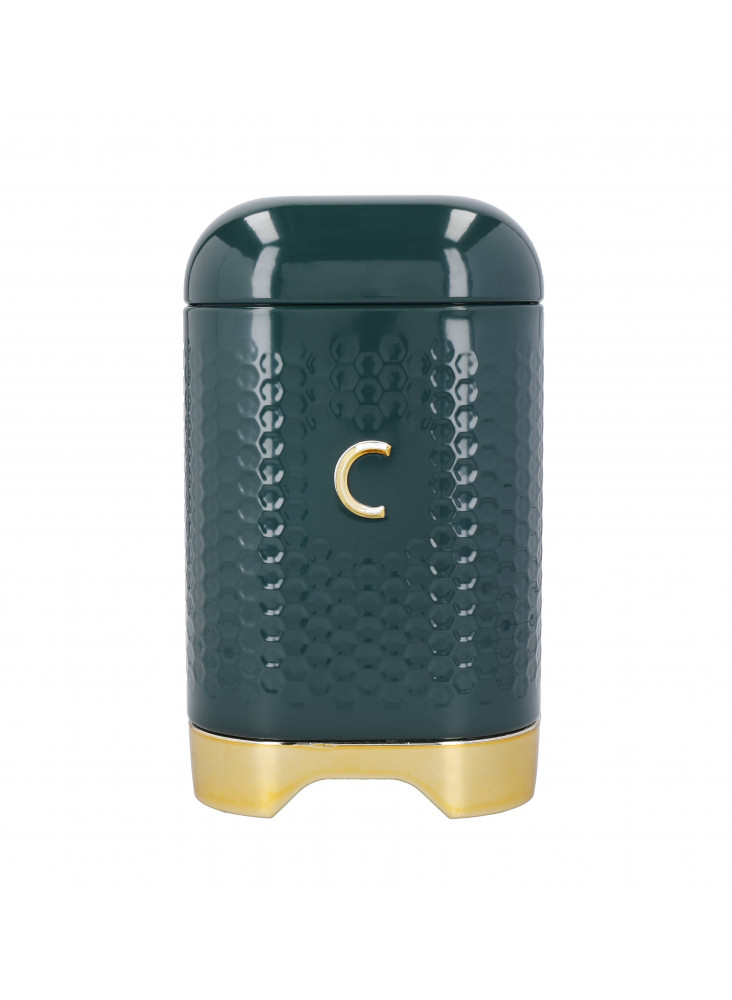 Lovello Hunter Green Textured Coffee Canister