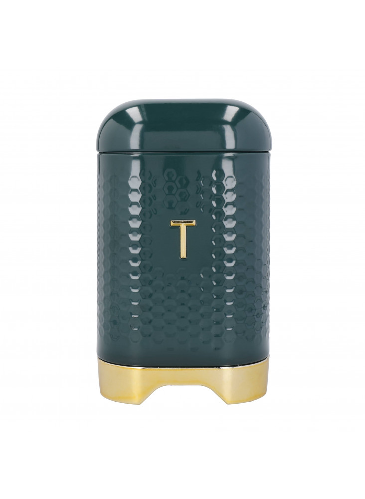 Lovello Hunter Green Textured Tea Caddy