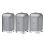 Lovello Textured Three Piece Tea, Coffee and Sugar Tin Canister Set - Shadow Grey