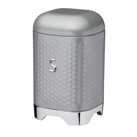 Lovello Textured Sugar Tin Canister - Shadow Grey